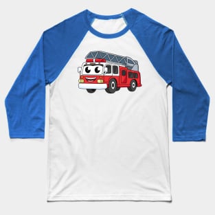 Cute happy fire engine cartoon Baseball T-Shirt